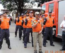 Posto de bombeiros comunitário de Nova Esperança adquire viatura com recursos do FUNREBOM para a Defesa Civil municipal.