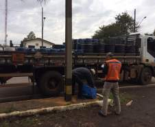 Defesa Civil realiza operação de fiscalização de Produtos Perigosos em Pitanga.