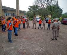 Coordenadoria Estadual de Proteção e Defesa Civil realiza simulado de abandono de área na comunidade Rio Sagrado, no município de Morretes. 