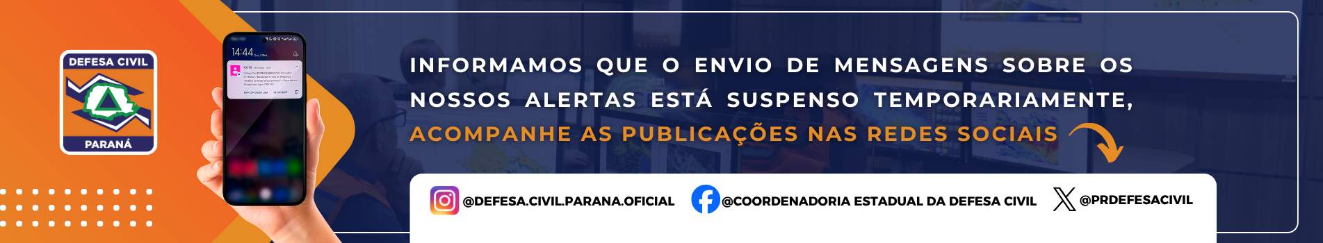 Envio de mensagens temporariamente suspenso