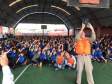 Escola de Curitiba participa de simulação de plano de abandono, através do projeto Brigadas Escolares da Coordenadoria Estadual de Proteção e Defesa Civil.