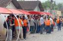 Defesa Civil faz exercício simulado de ação em caso de desastres naturais ou risco iminente de acidentes em Antonina, Litoral do Estado. O exercício simulado de abandono emergencial mobilizou moradores e representantes de órgãos e instituições que precisam agir em conjunto nas situações de emergência. Antonina, 12/11/2011. Foto: José Adair Gomercindo / AENotícias