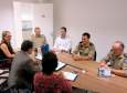 O encontro contou com a presença de representantes da 4ª CORPDEC Major Fernando e Major Amarildo e 12ª CORPDEC Major Schinda, o Coordenador Executivo de Proteção e Defesa Civil Coronel Barros, o Diretor do CEPED Capitão Pinheiro e Professora Danyelle Stringari Diretora Acadêmia do CEPED.