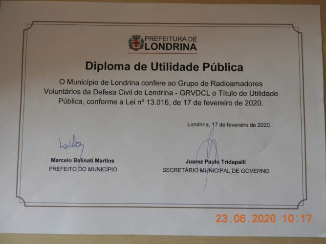 Radioamadores Voluntários de Londrina são homenageados na sede do Corpo de Bombeiros