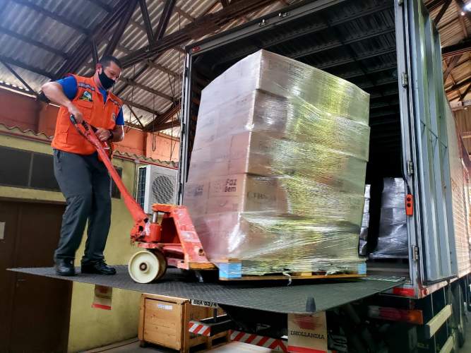 Defesa Civil realizou nessa semana a entrega de mais de 1000 cestas básicas nas ilhas do Paraná
