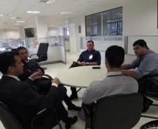 Prefeito do Município de Araruna recebe orientações na sede da Coordenadoria Estadual de Proteção e Defesa Civil.