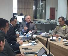 Coordenadoria Estadual de Proteção e Defesa Civil realiza videoconferência com regionais do estado.