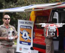 Defesa Civil passa a utilizar drones para monitoramento das áreas de risco.Curitiba, 16/05/2018.Foto: José Fernando Ogura/ANPr
