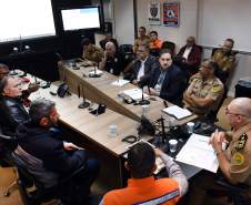Secretário chefe da Casa Militar, coronel Mauricio Tortato, se reúne com lideranças do movimento grevista dos caminhoneiros.Curitiba, 24/05/2018Foto: Ricardo Almeida / ANPr