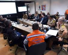 Secretário chefe da Casa Militar, coronel Mauricio Tortato, se reúne com lideranças do movimento grevista dos caminhoneiros.Curitiba, 24/05/2018Foto: Ricardo Almeida / ANPr