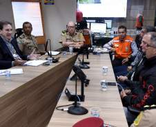 Secretário chefe da Casa Militar, coronel Mauricio Tortato, se reúne com lideranças do movimento grevista dos caminhoneiros.Curitiba, 24/05/2018Foto: Ricardo Almeida / ANPr