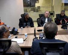 Secretário chefe da Casa Militar, coronel Mauricio Tortato, se reúne com lideranças do movimento grevista dos caminhoneiros.Curitiba, 24/05/2018Foto: Ricardo Almeida / ANPr