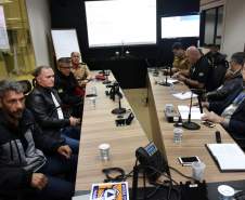 Secretário chefe da Casa Militar, coronel Mauricio Tortato, se reúne com lideranças do movimento grevista dos caminhoneiros.Curitiba, 24/05/2018Foto: Ricardo Almeida / ANPr