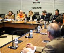 Governadora Cida Borghetti durante reunião com a Defesa Civil.Curitiba, 29/05/2018.Foto: José Fernando Ogura/ANPr