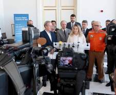 A governadora Cida Borghetti recebeu a imprensa nesta quarta-feira (30), no Palácio Iguaçu, apresentou um balanço das ações do Governo do Estado para atender a população e minimizar os impactos do movimento dos caminhoneiros.Curitiba, 30/05/2018    Foto:   Jaelson Lucas/ANPr