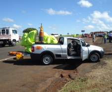 5ª COREDEC – Corpo de Bombeiros de Maringá e concessionária VIAPAR realizam
 simulado de acidente rodoviário com produtos perigosos ( Cloro Gás).