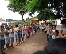 15ª Coordenadoria Regional de Defesa Civil participa de simulação de evacuação de prédio escolar no município de Mariluz-PR.