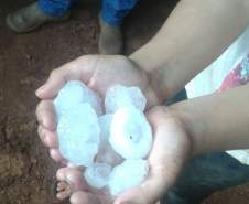 Vendaval e granizo afetam cidades no interior do Paraná