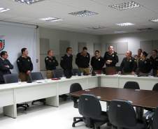 Na tarde da última quarta-feira (15/06) o Coordenador Executivo de Proteção e Defesa Civil, Ten.-Cel. Edemilson de Barros, ministrou uma palestra sobre a metodologia de Defesa Civil para os militares do Curso de Aperfeiçoamento de Oficiais (CAO) da Polícia Militar do Paraná.