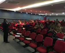 CADETES DO CORPO DE BOMBEIROS RECEBEM PALESTRA SOBRE O SISTEMA INFORMATIZADO DE DEFESA CIVIL.