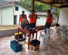 Coordenadoria Estadual de Proteção e Defesa Civil realiza simulado de abandono de área na comunidade Rio Sagrado, no município de Morretes. 