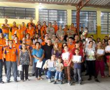A Coordenadoria Estadual de Proteção e Defesa Civil realiza simulado de abandono com comunidade em área de risco de Morretes, no Litoral do Paraná. Morretes,16/03/2019 Foto:Jaelson Lucas ANPr