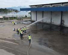 Exercício no Porto de Antonina simula atendimento de emergência com produto tóxico