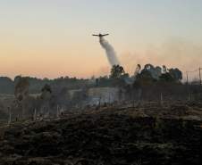 Aviões contratados pelo Estado reforçam combates a dois incêndios em Ponta Grossa