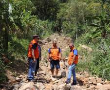 Defesa Civil Estadual vistoria áreas em Morretes afetadas pela enxurrada de fevereiro