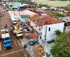 Após tornado, 70% dos imóveis de Rio Bonito do Iguaçu já receberam cobertura