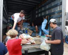 Defesa Civil já entregou 4 toneladas de alimentos em Rio Bonito do Iguaçu; cidade precisa de materiais de construção