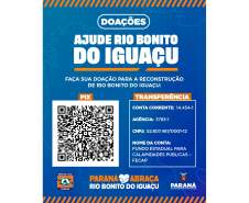 Doações para Rio Bonito do Iguaçu podem ser feitas direto para o Fundo Estadual para Calamidade Pública