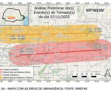 Laudo técnico final do Simepar eleva classificação de tornados que atingiram 11 cidades do Paraná