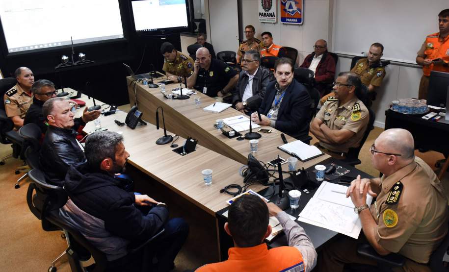 Secretário chefe da Casa Militar, coronel Mauricio Tortato, se reúne com lideranças do movimento grevista dos caminhoneiros.Curitiba, 24/05/2018Foto: Ricardo Almeida / ANPr