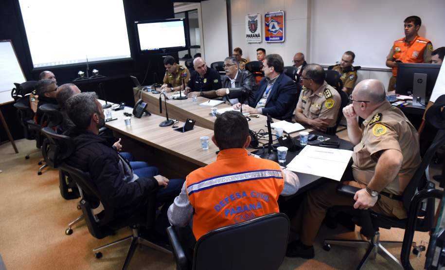 Secretário chefe da Casa Militar, coronel Mauricio Tortato, se reúne com lideranças do movimento grevista dos caminhoneiros.Curitiba, 24/05/2018Foto: Ricardo Almeida / ANPr