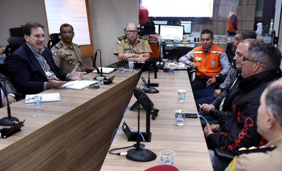 Secretário chefe da Casa Militar, coronel Mauricio Tortato, se reúne com lideranças do movimento grevista dos caminhoneiros.Curitiba, 24/05/2018Foto: Ricardo Almeida / ANPr