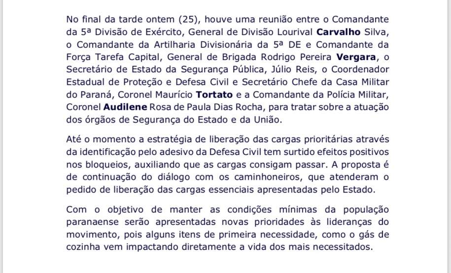 NOTA DE ESCLARECIMENTO