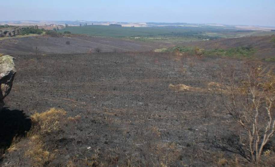 O Incêndio Ambiental aconteceu na Área do Parque Estadual de Vila Velha, em Ponta Grossa, tendo início ás 12h29min