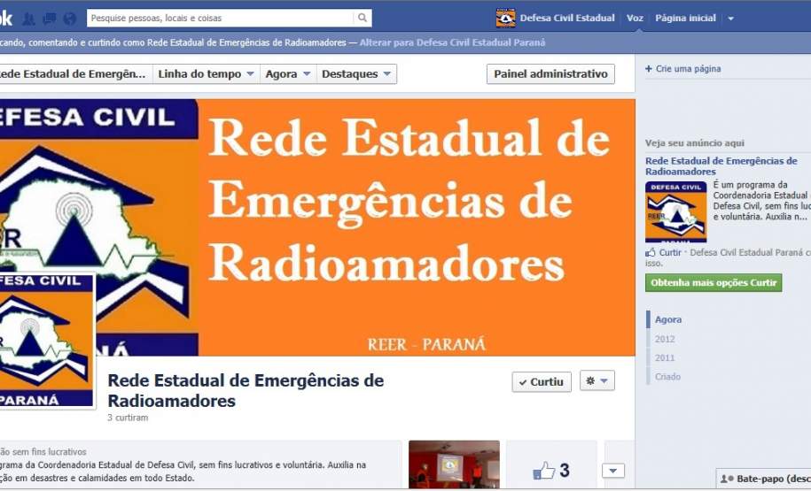 Página da REER no Facebook. Página da REER no Facebook.