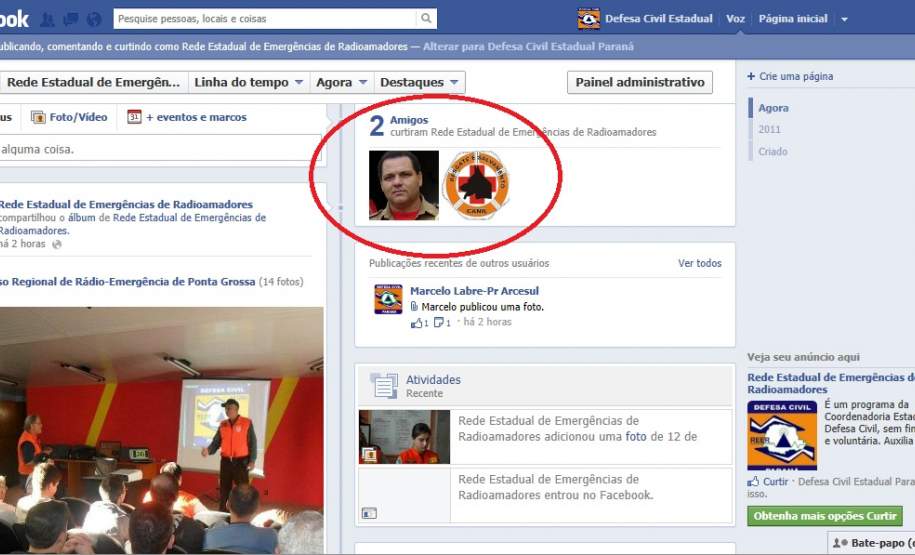 Página da REER no Facebook. Página da REER no Facebook.