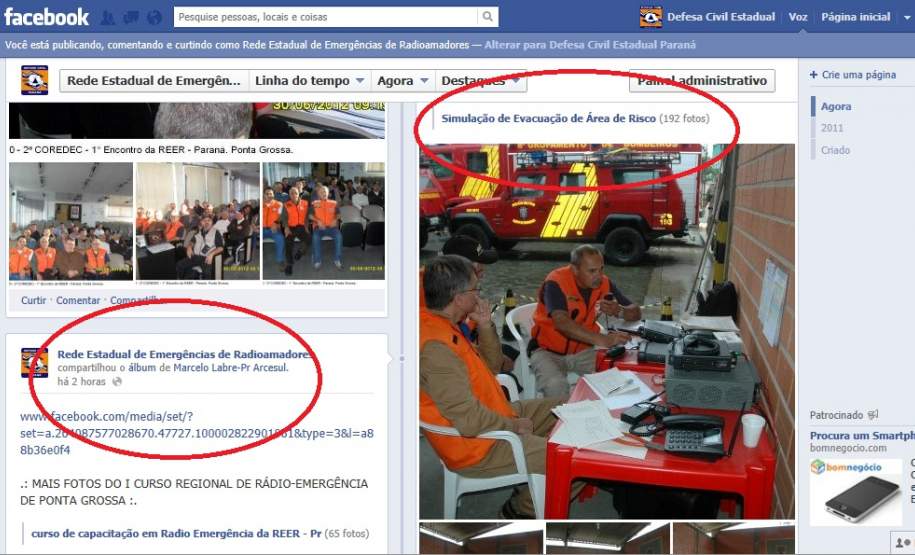 Página da REER no Facebook. Página da REER no Facebook.