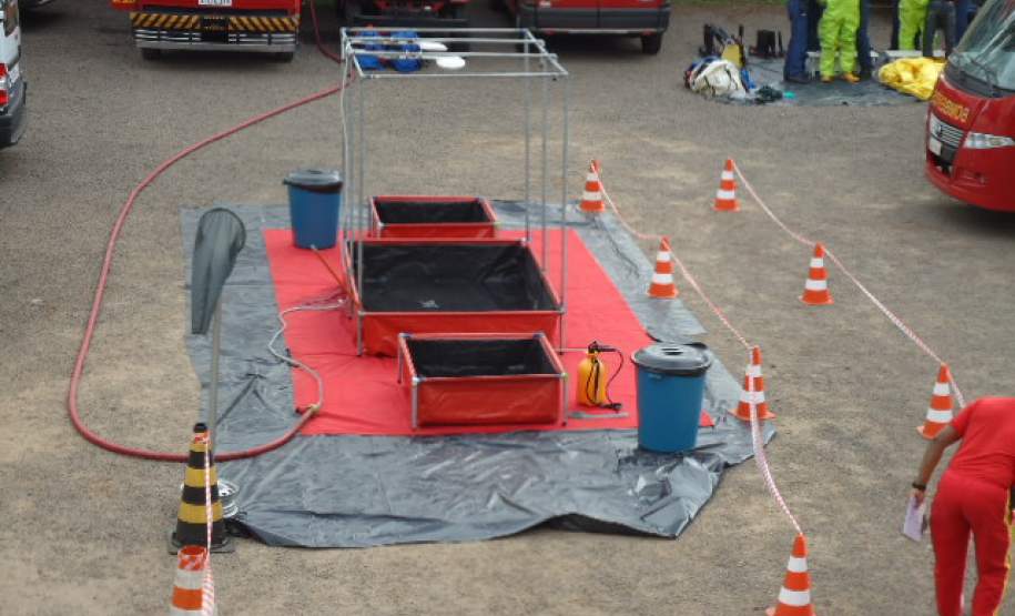Zona de descontaminação do pessoal envolvido no trabalho da Zona quente.