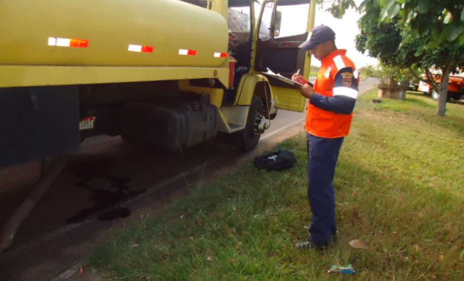 A 15ª Coordenadoria Regional de Proteção e Defesa Civil – 6º Subgrupamento de Bombeiros Independente realizou no dia 14 de Abril de 2015, fiscalização ao transporte rodoviário de produtos perigosos na Rodovia PR 323, Km 286, município de Cruzeiro do Oeste, Posto do BPRV, conforme cronograma anual de Fiscalização de Produtos Perigosos .