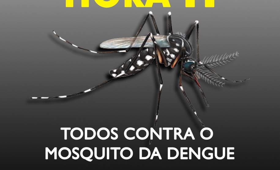 Paraná terá Hora H de combate ao mosquito Aedes aegypti O sábado de Carnaval (6) foi escolhido pelo Governo do Estado para a realização da campanha Hora H – Todos contra o mosquito da Dengue. O objetivo é convocar todos os paranaenses a vistoriar casas e quintais simultaneamente, às 10h da manhã, com o objetivo de eliminar criadouros do mosquito transmissor da dengue, zika e chikungunya.