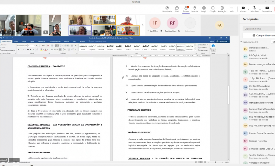 Grupo de trabalho permanente de defesa civil do COSUD realiza reunião