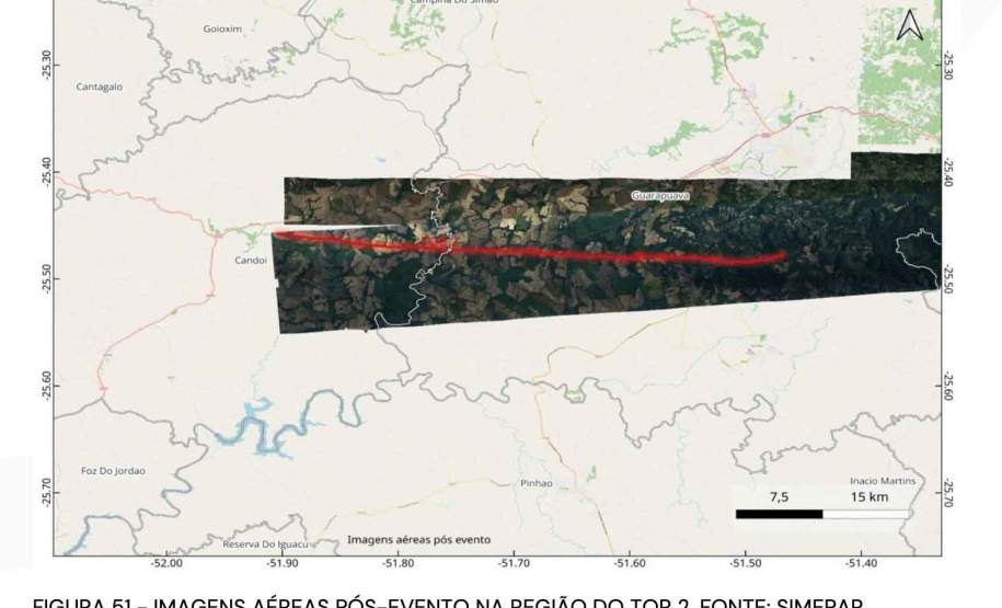 Laudo técnico final do Simepar eleva classificação de tornados que atingiram 11 cidades do Paraná