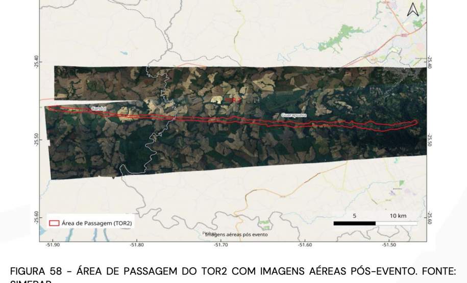Laudo técnico final do Simepar eleva classificação de tornados que atingiram 11 cidades do Paraná